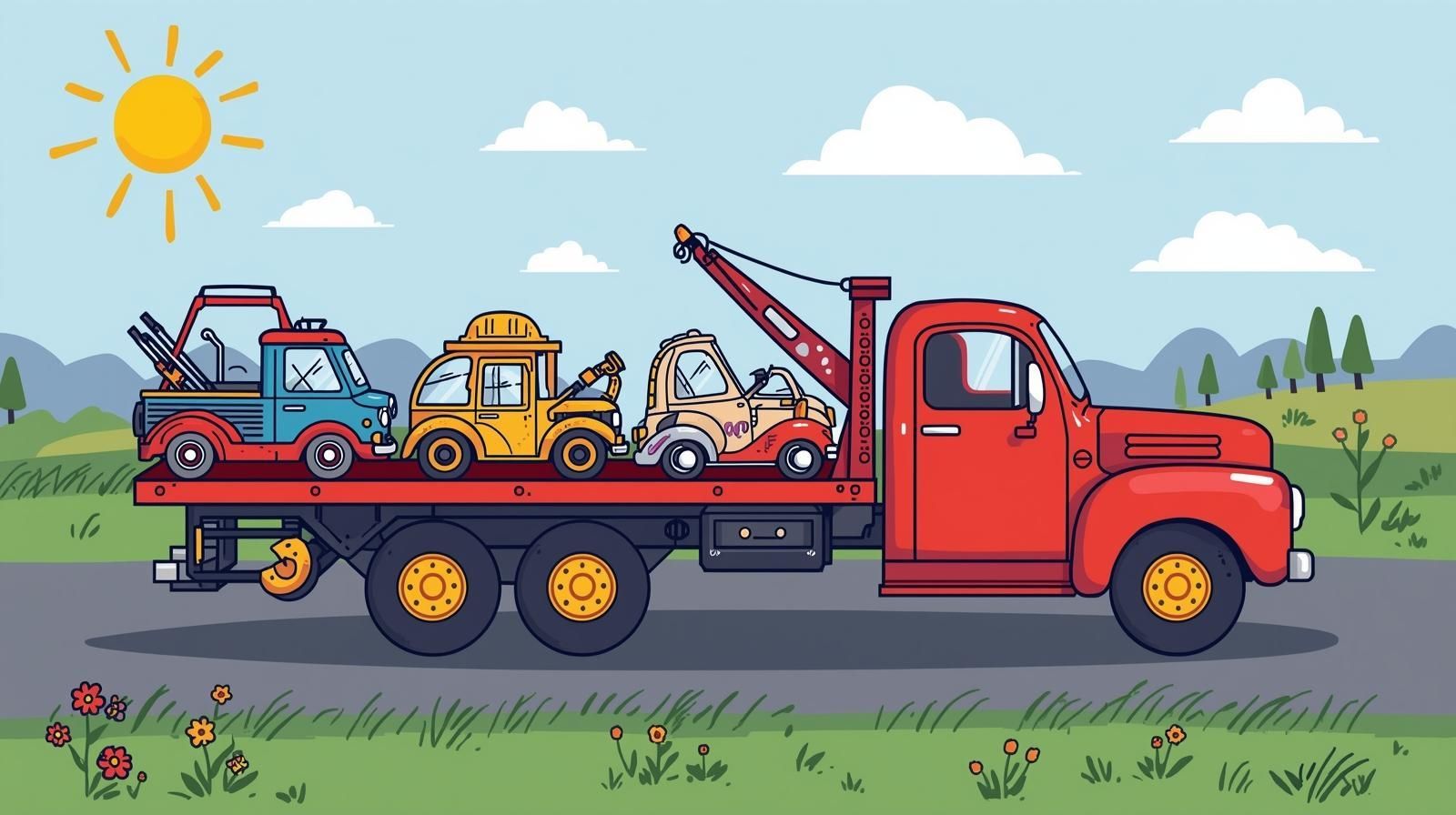 cartoony flatbed