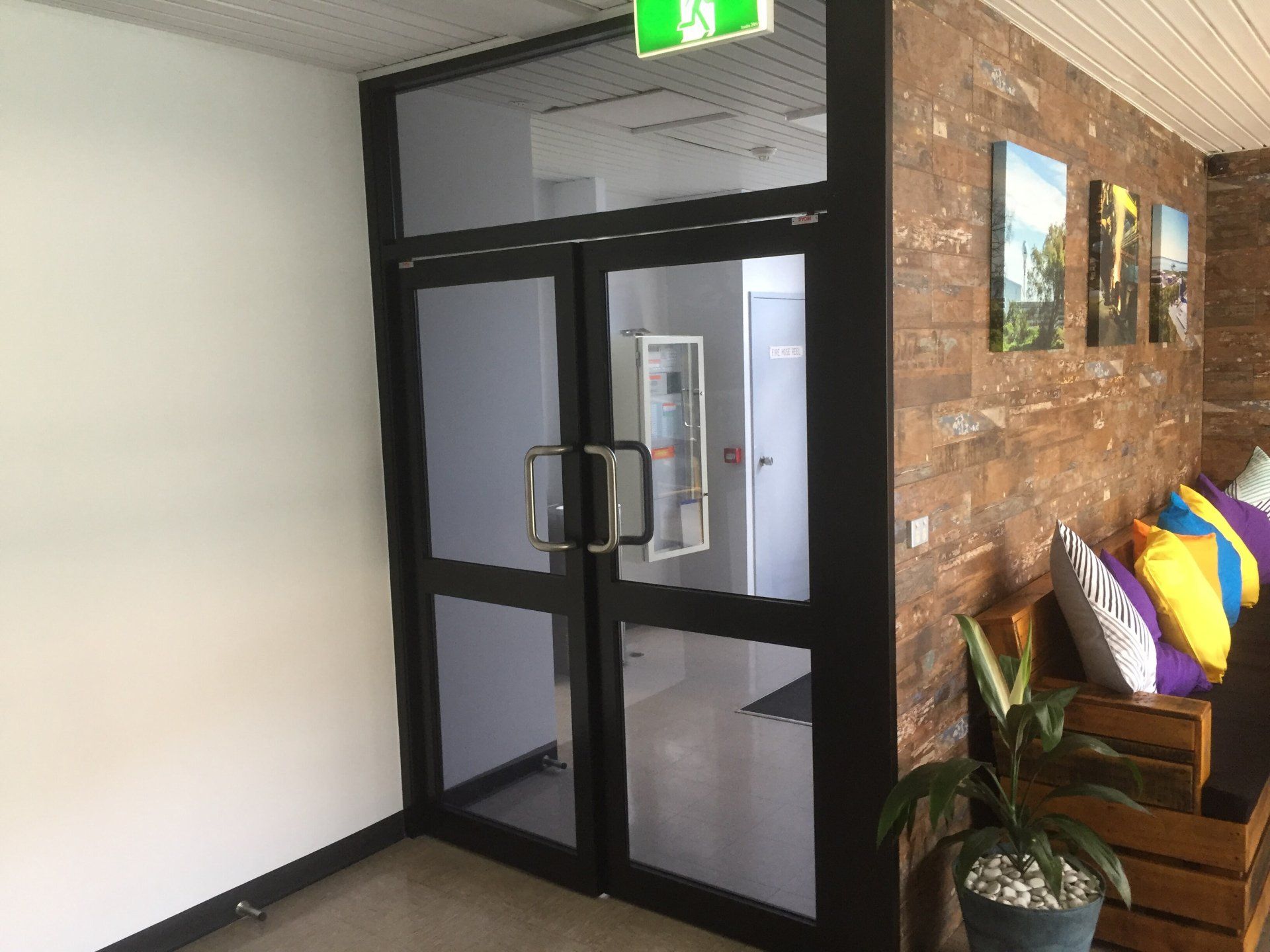 Glass double door