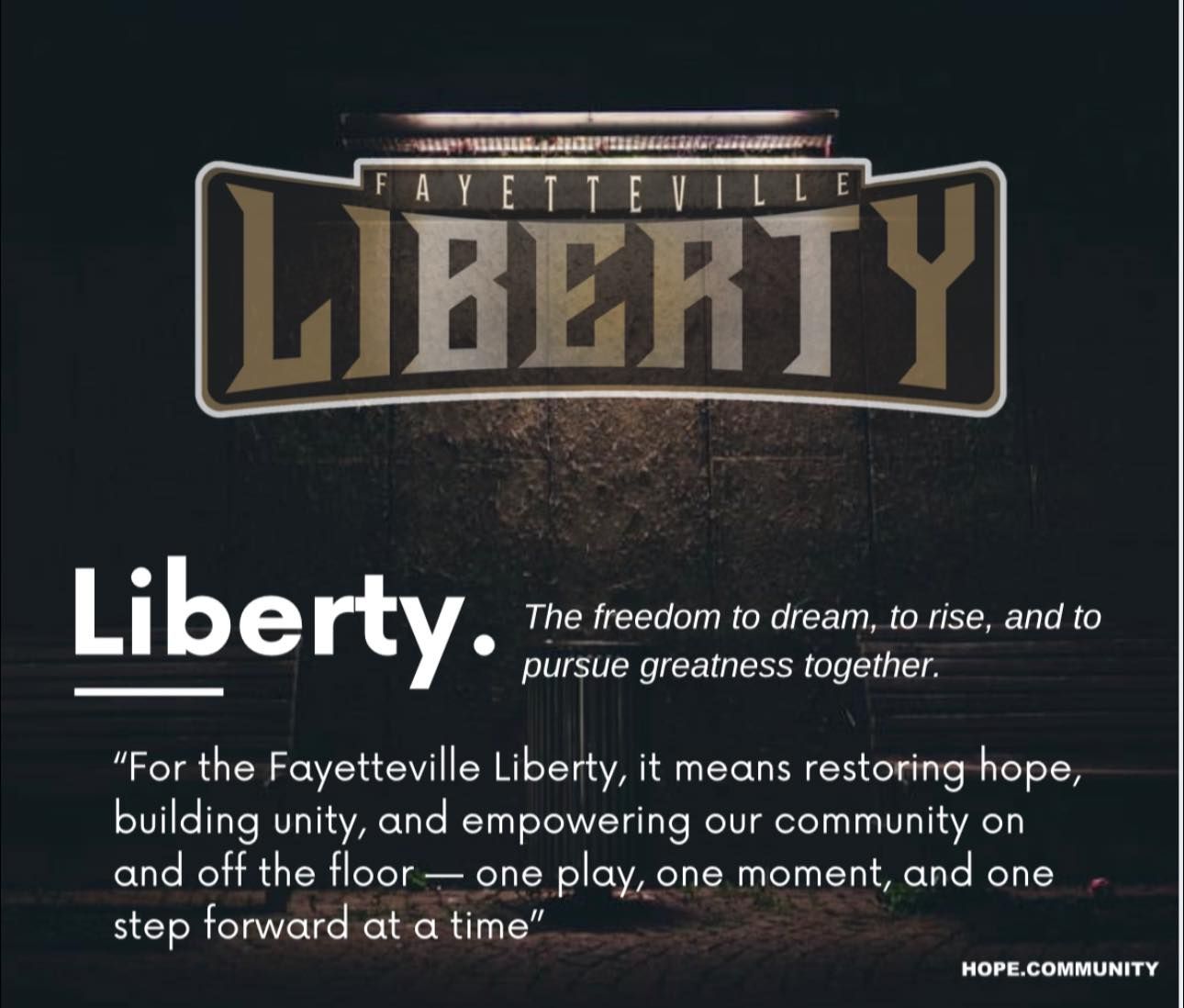 Logo for Fayetteville Liberty with text: 