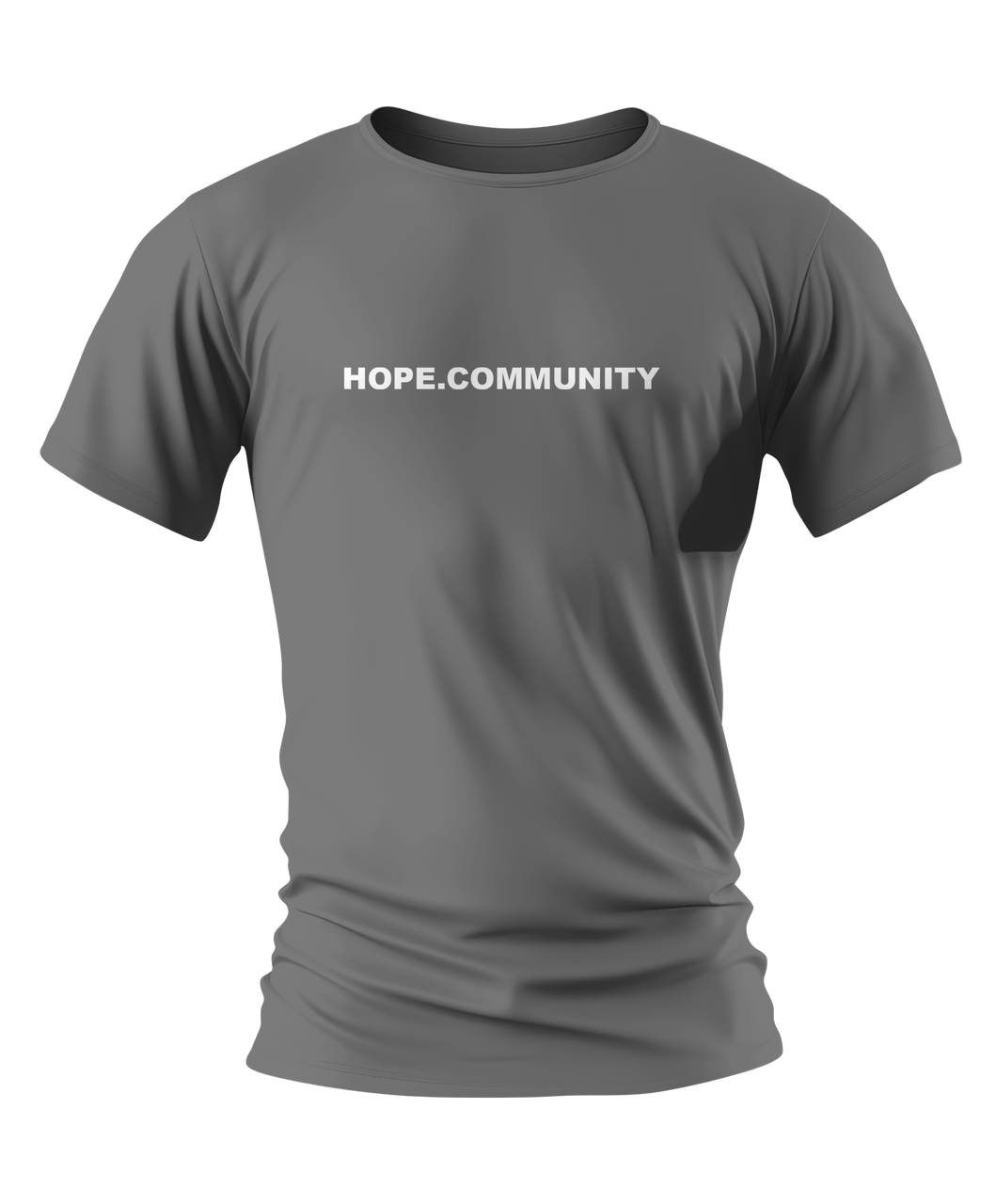 A black t-shirt with the words hope community on it