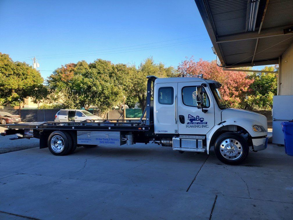 Parked White Truck — Concord, CA — ABC Towing