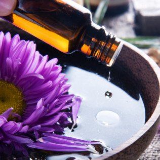 pouring lavender oil