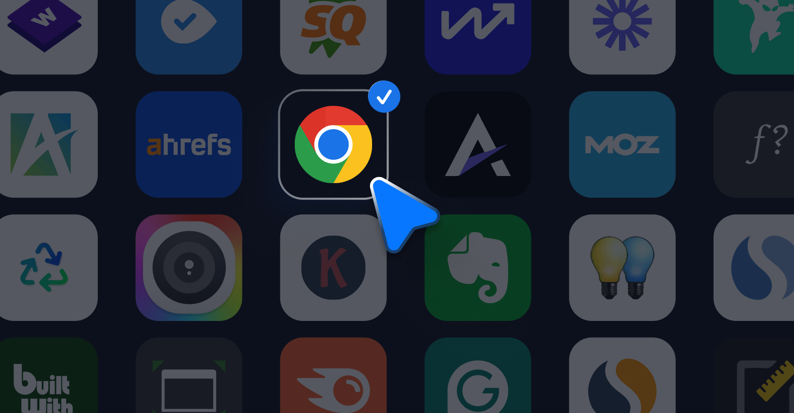 Several apps logos with Chome's logo selected in the center