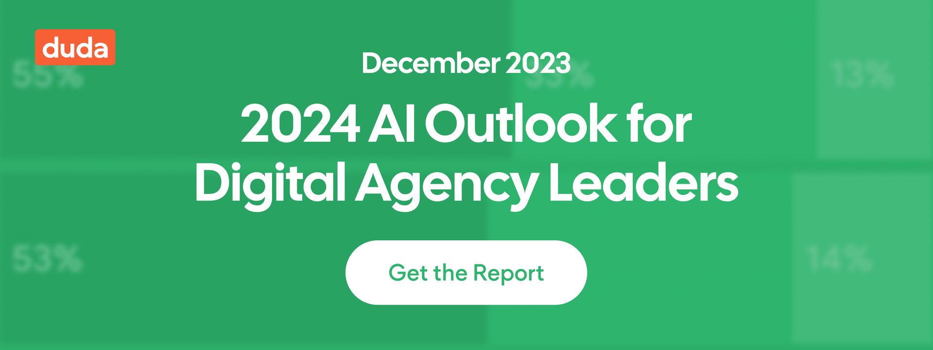a green poster that says 2024 ai outlook for digital agency leaders