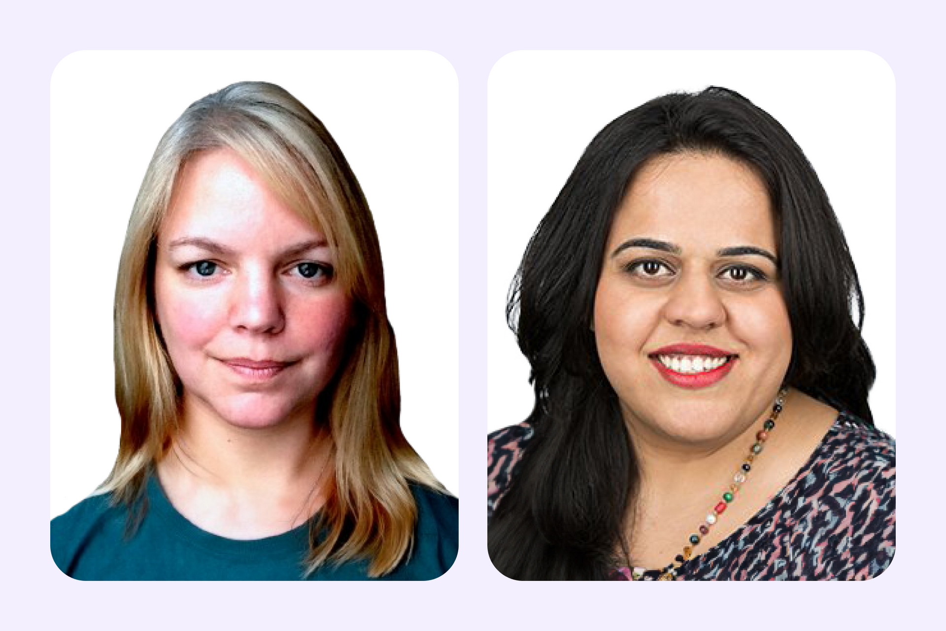 Ginny Marvin and Purna Virji's headshots