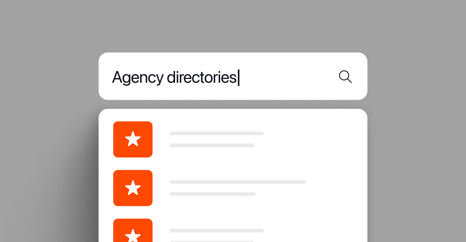 A screenshot of a search for agency directories on a website.