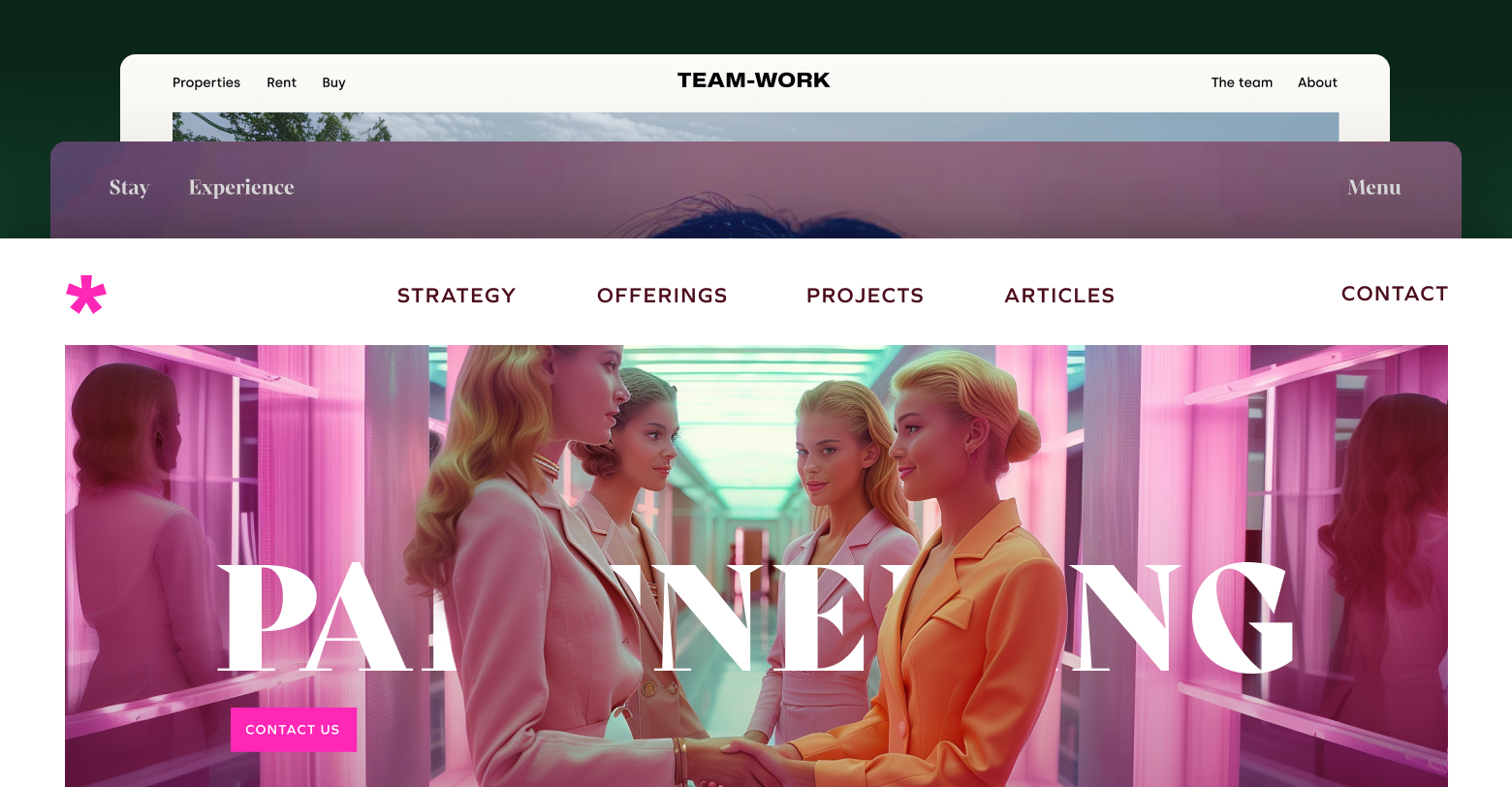 A group of women are shaking hands on a website.