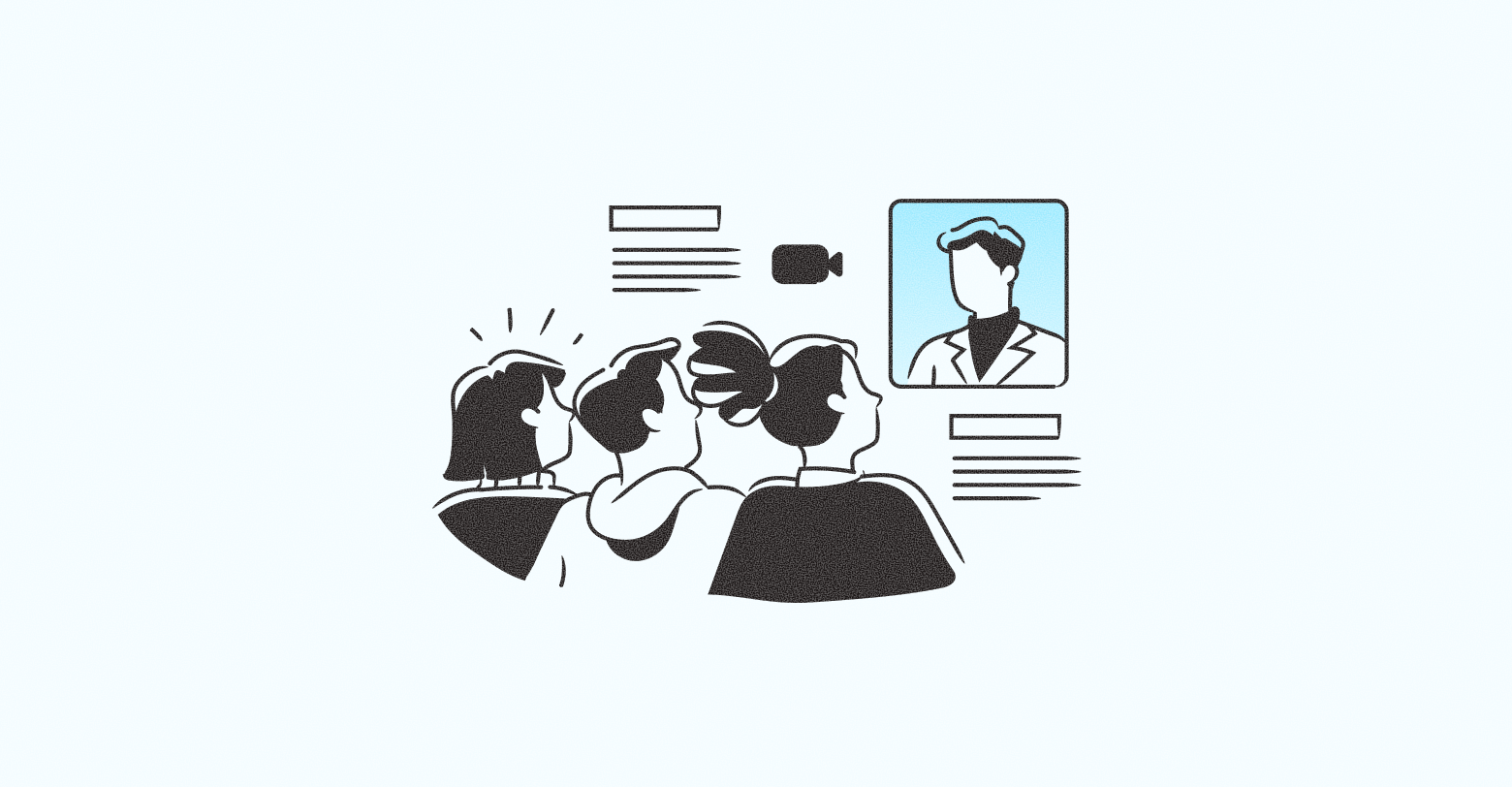 A collage of business portraits with the text