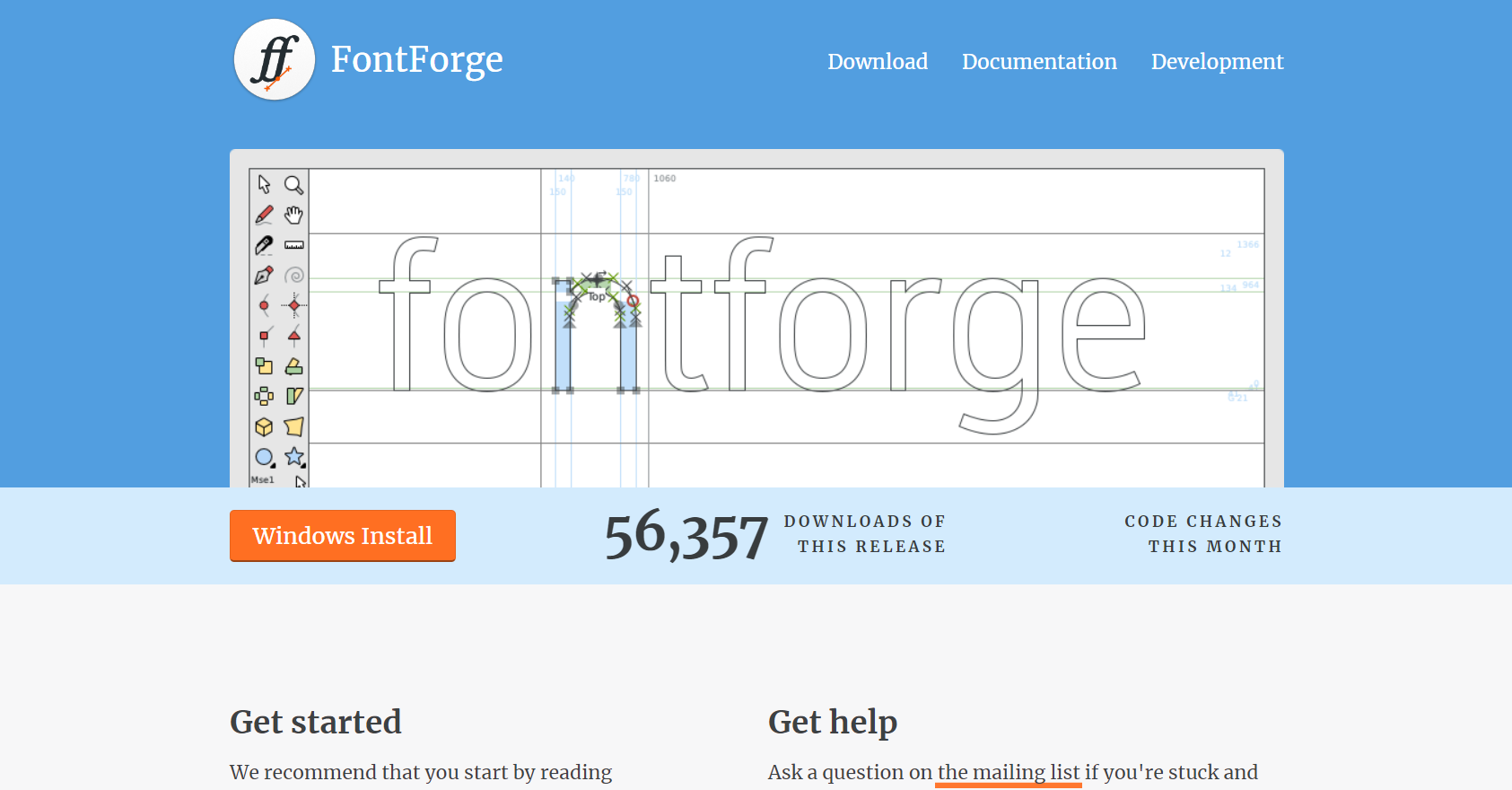 FontForge font generator tool