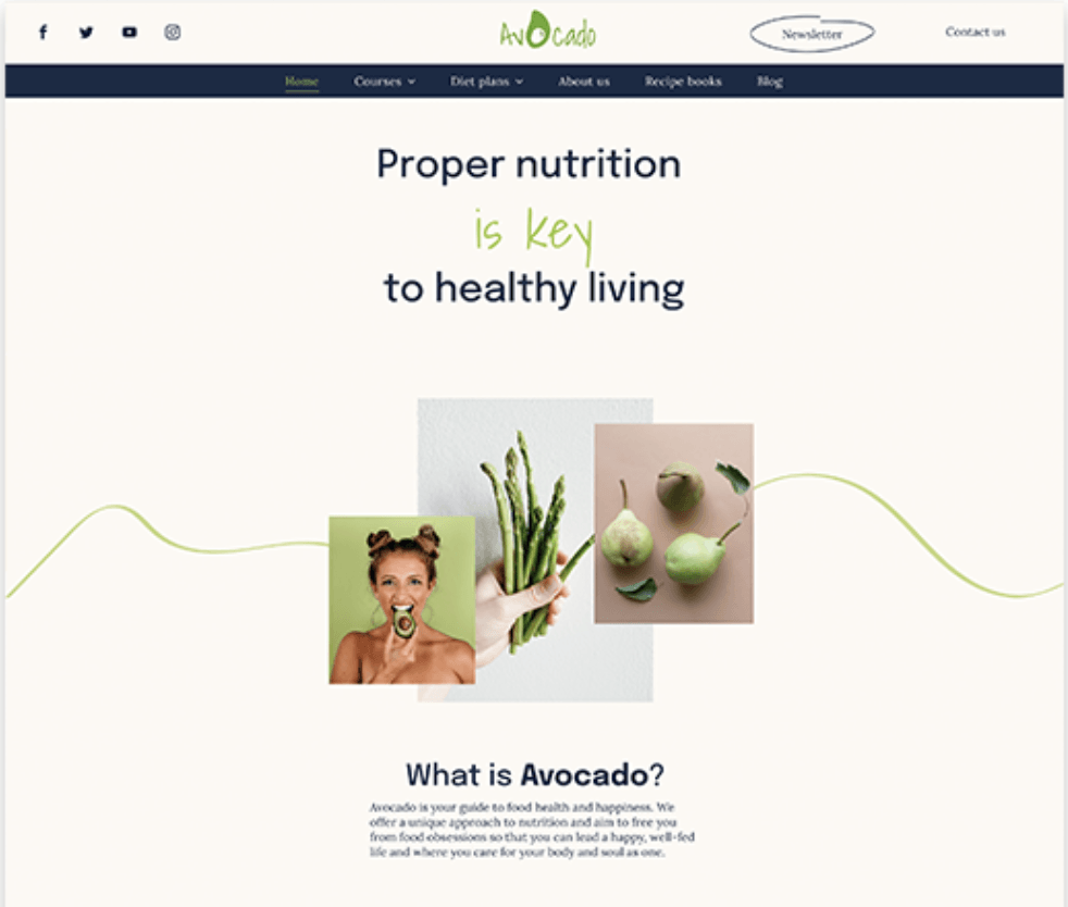 A website homepage for Avocado presenting its branding