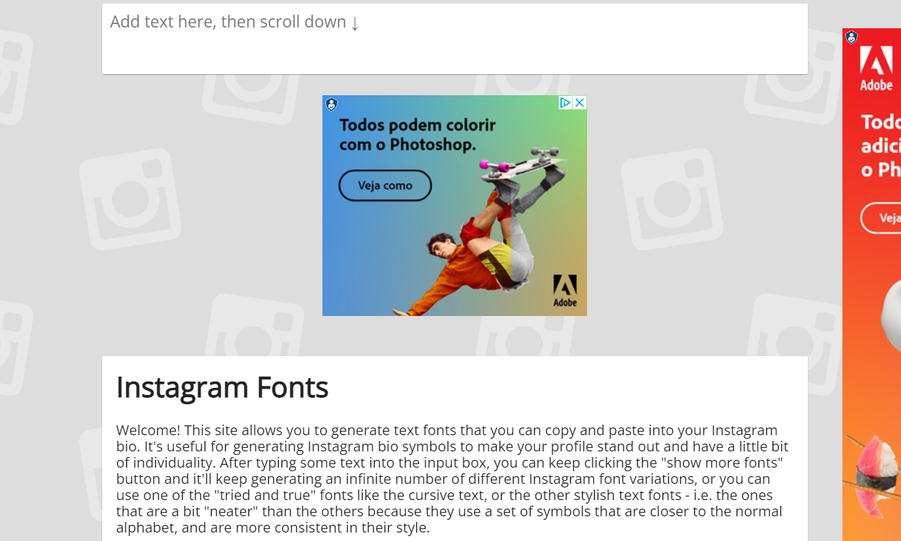 Instagram fonts font generator tool