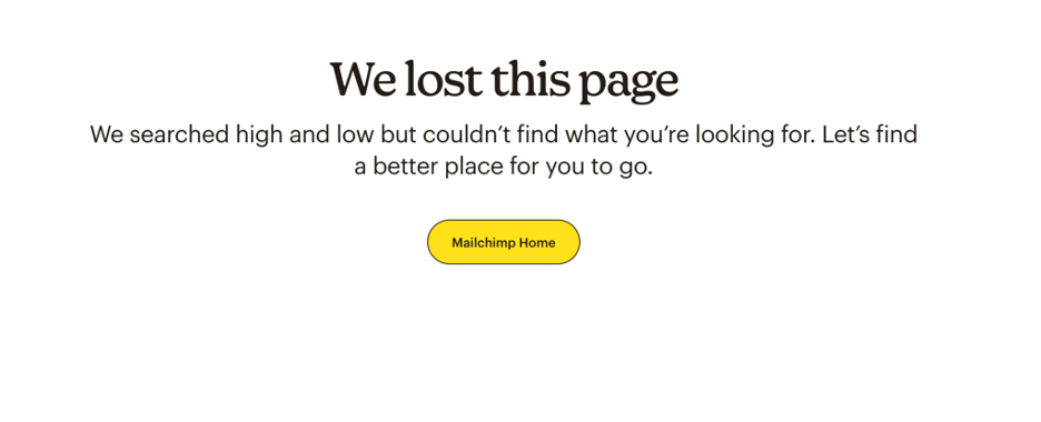 Mailchimp's 404 page