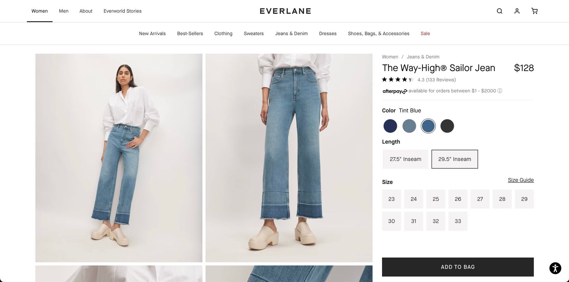 Everlane's product page