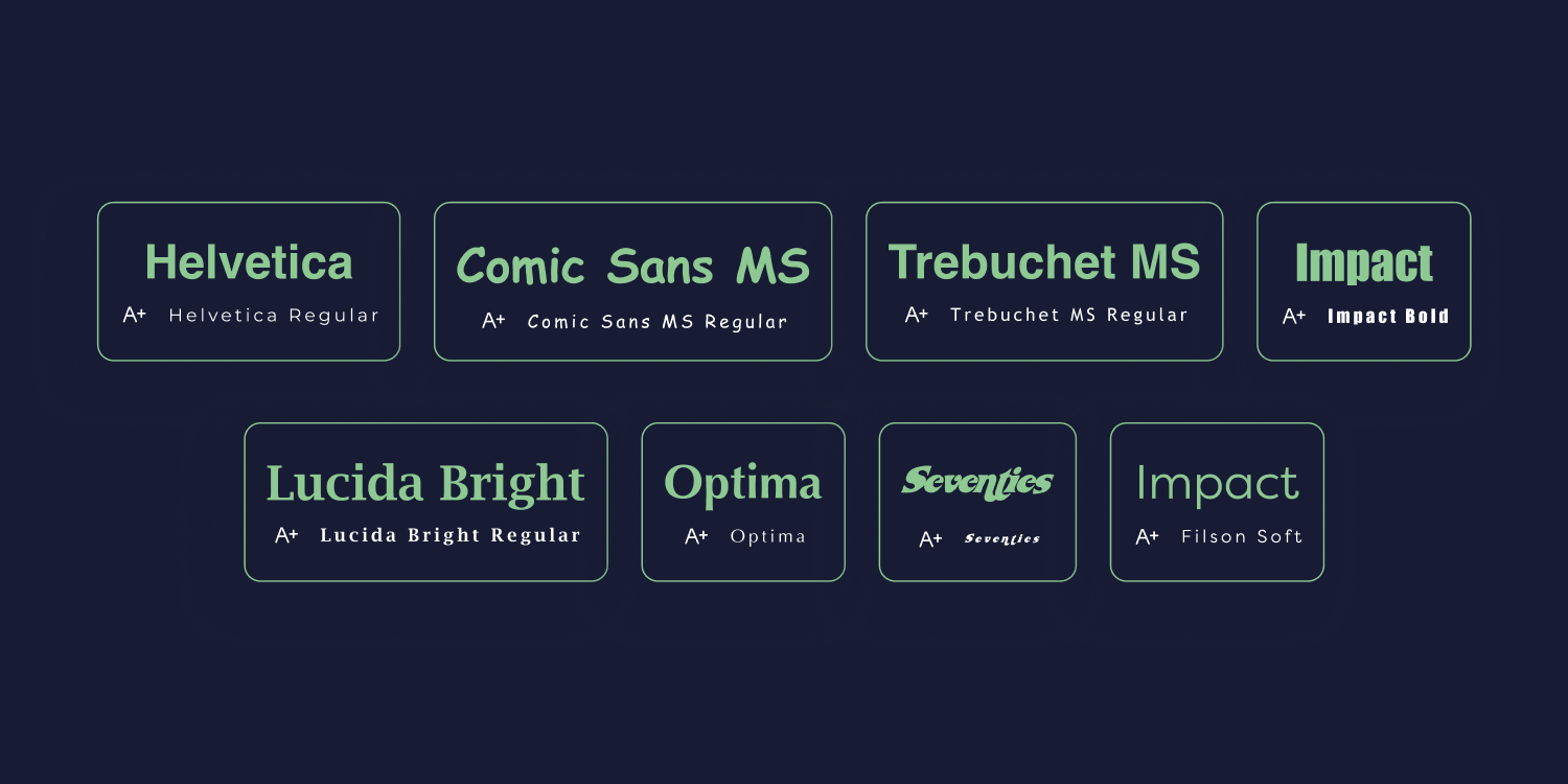 Web safe fonts examples