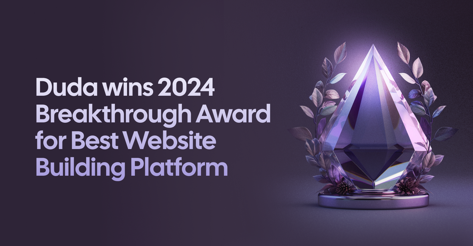 Duda wins the MarTech Breakthrough Award for best website building platform in 2024.