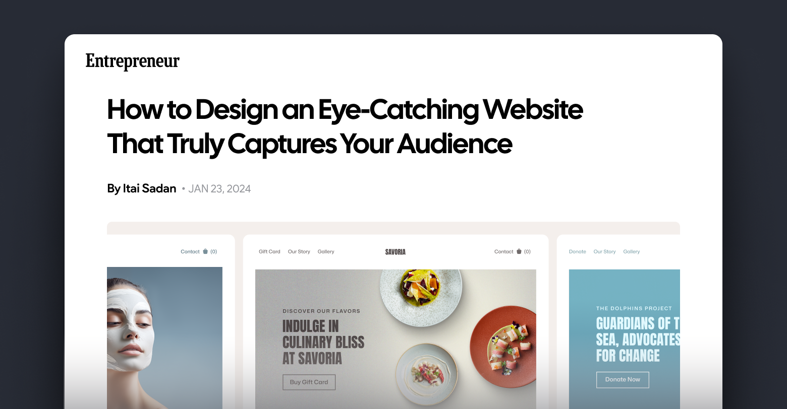 Entrepreneur's logo and How to design an eye-catching website that truly captures your audience.