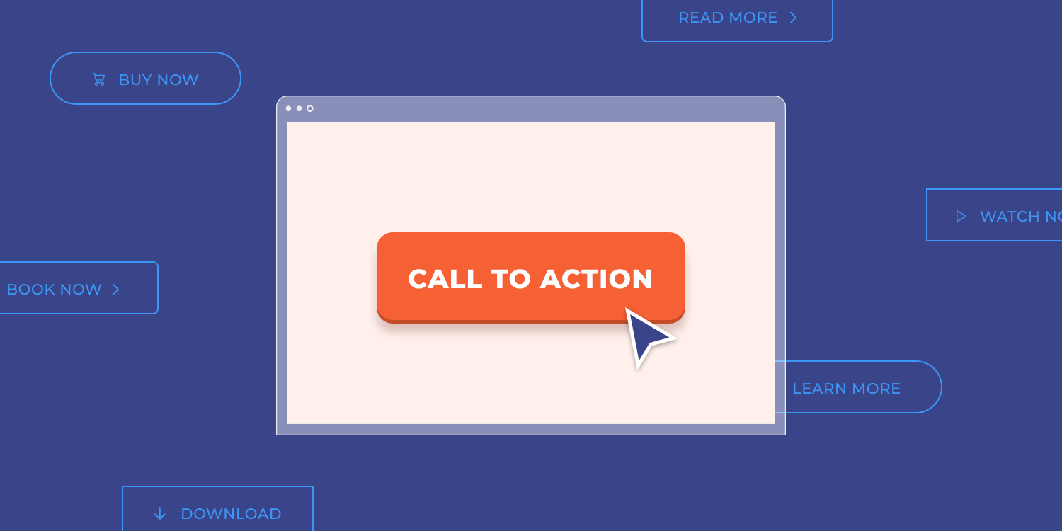Animated call to action button with text 