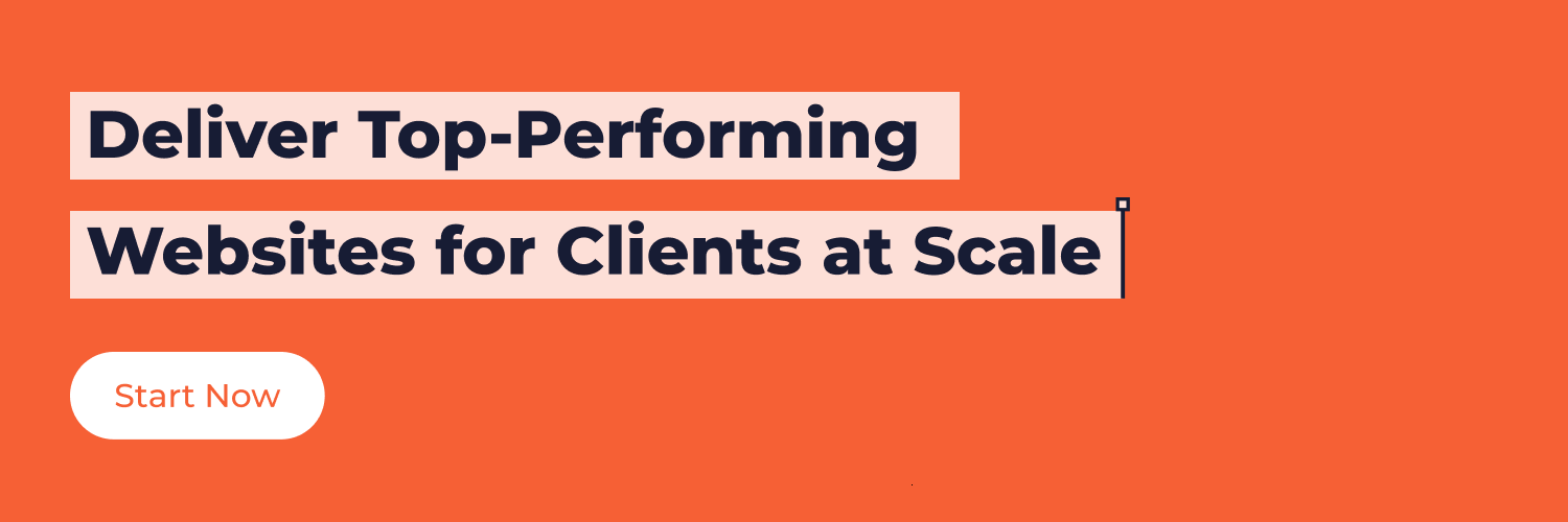 a banner that says deliver top-performing websites for clients at scale