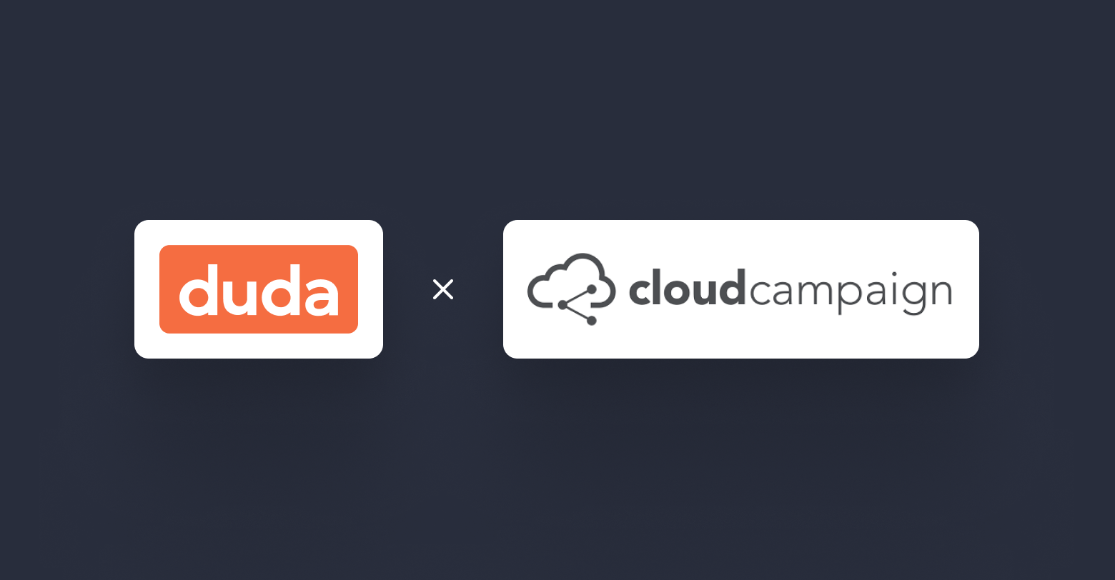 Duda's logo alongside CloudCampaign's logo
