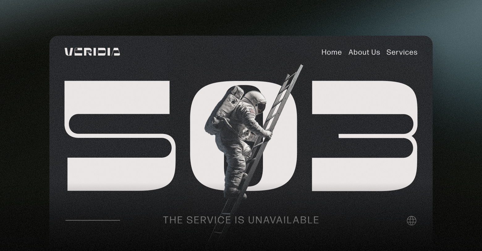 A website with a 503 error