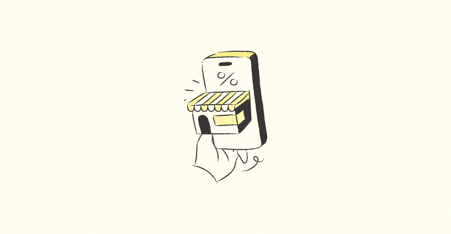An illustration of an online purchase