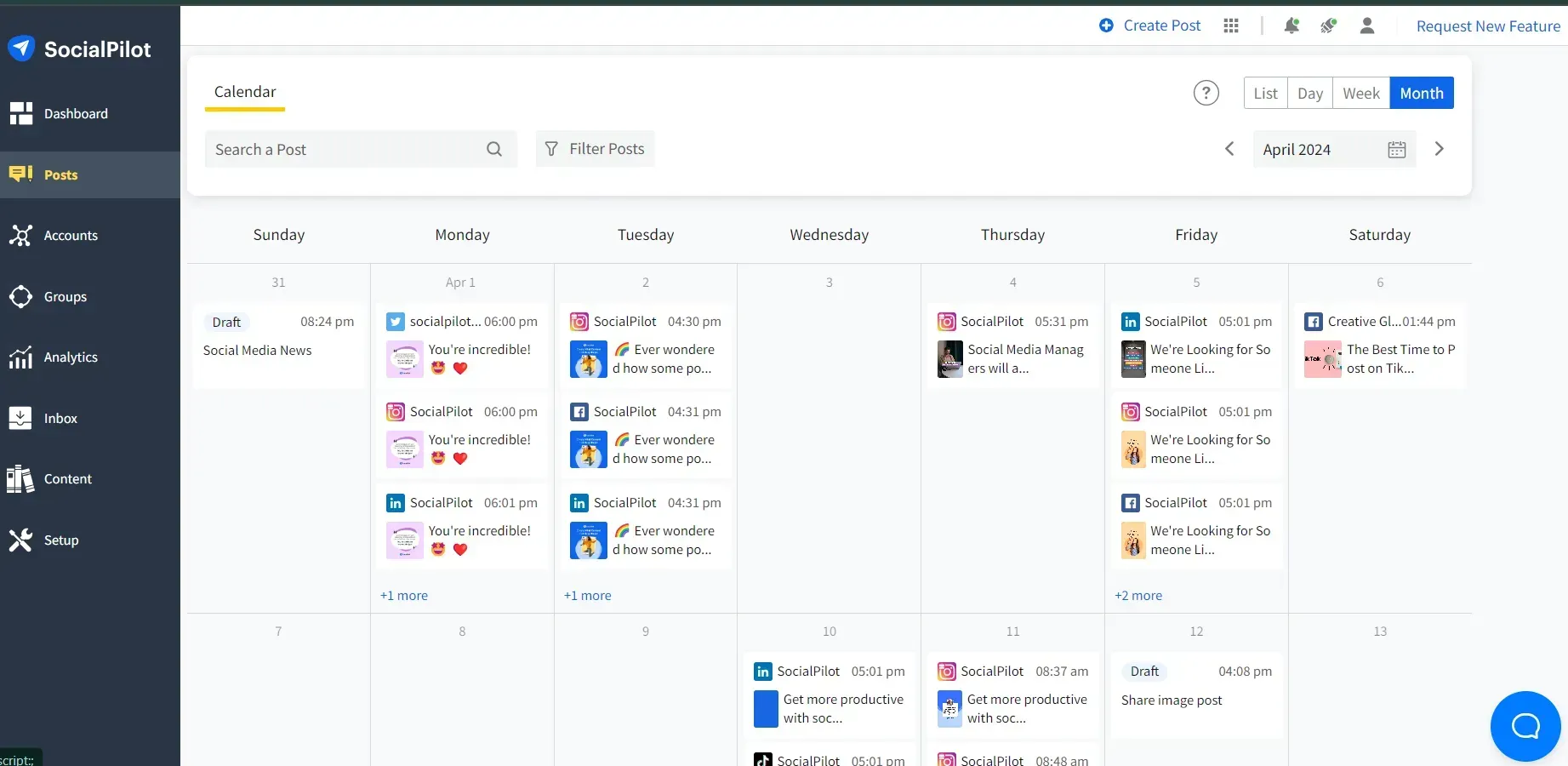 A screenshot of SocialPilot