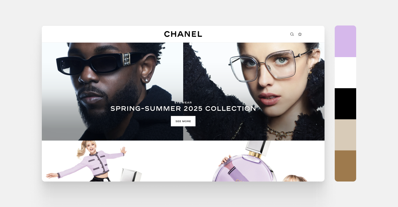 A screenshot of CHANEL's website