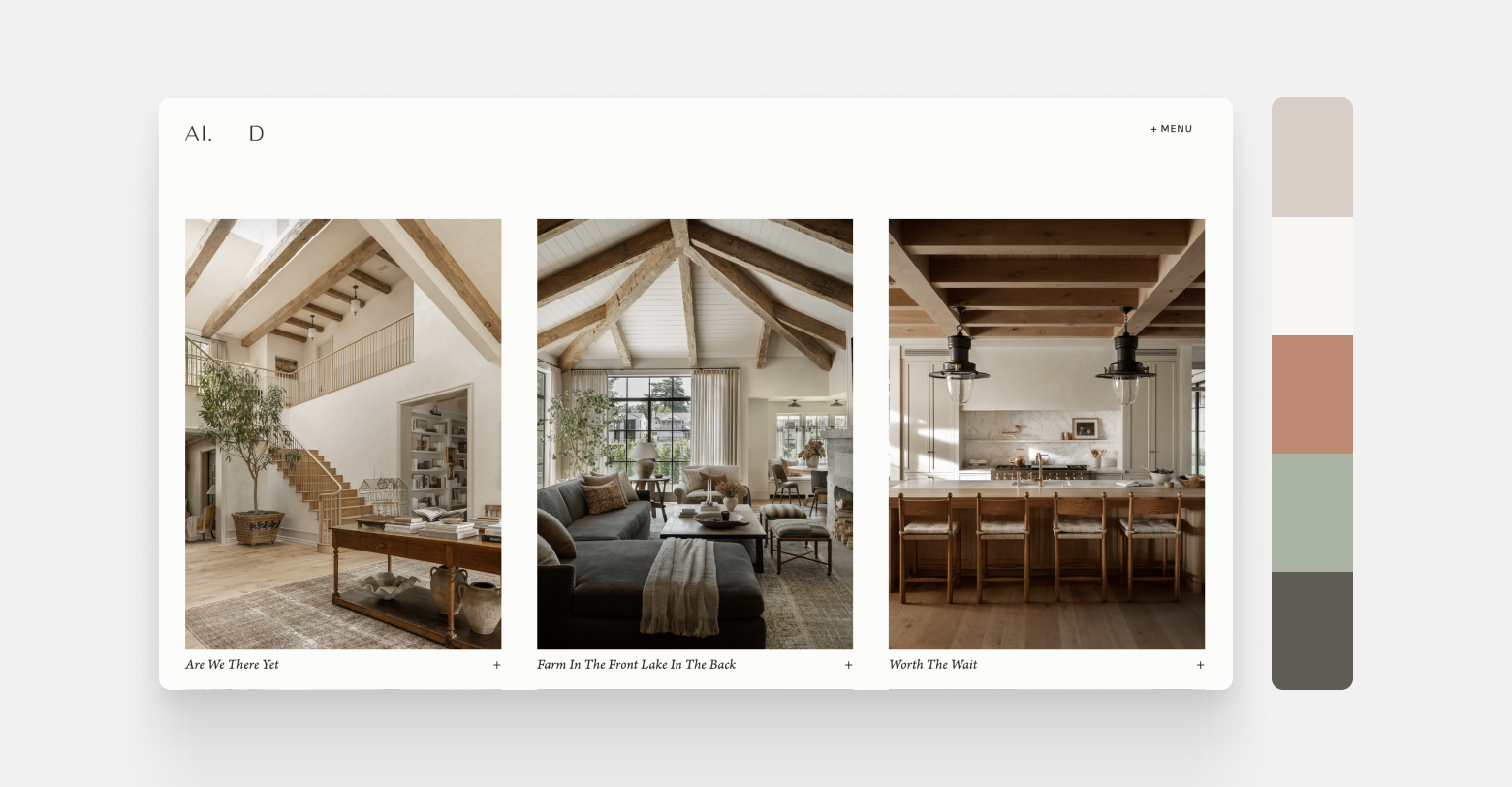 A screenshot from Amber Interiors project showcase