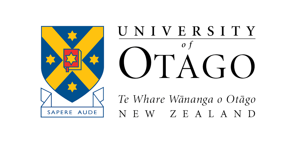 University of Otago logo featuring a crest with a book and stars, alongside text in English and Māori.