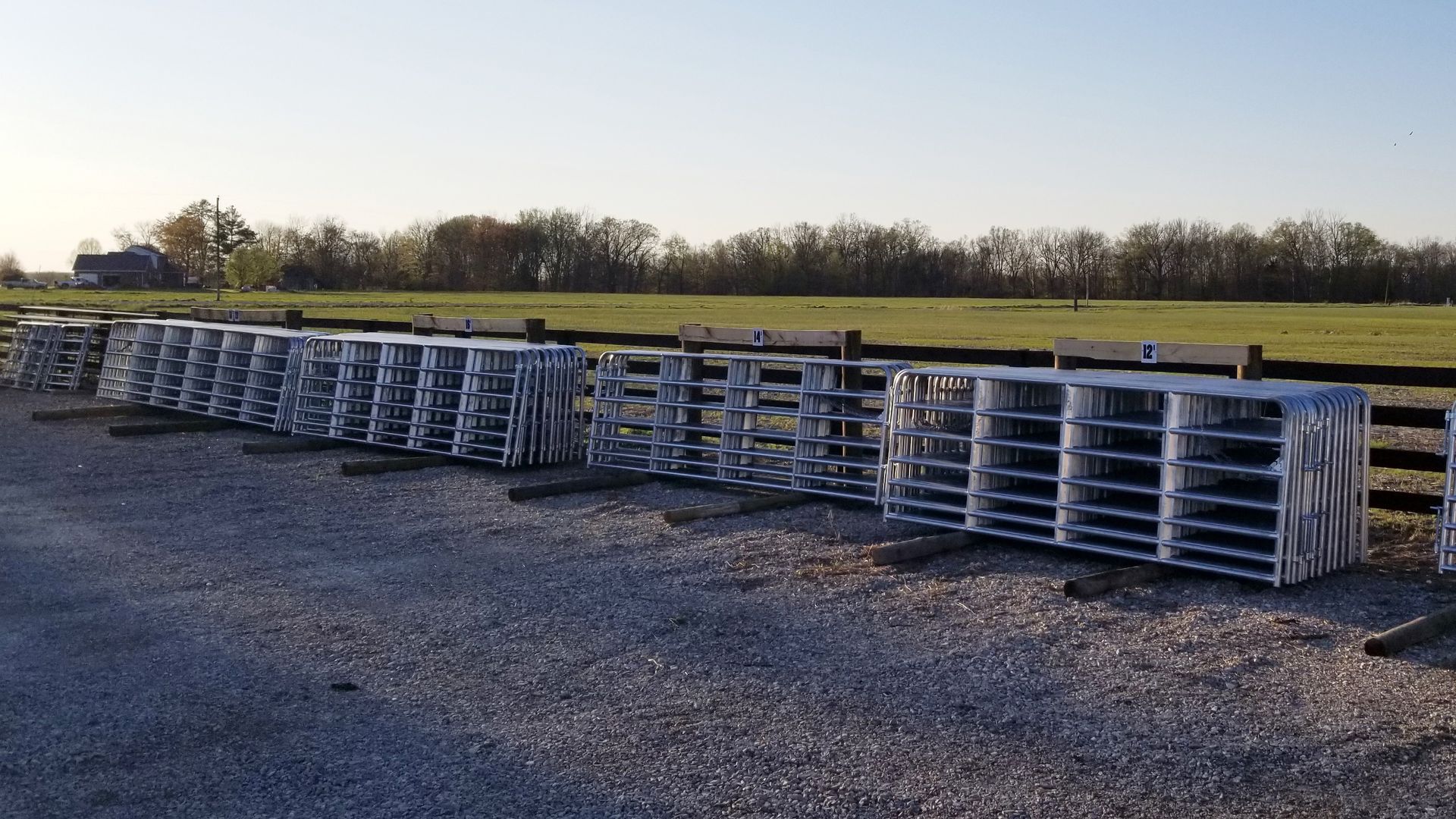 Line Of Metal Crates Placed On The Ground - Columbus, IN - Indiana Agricultural Fencing
