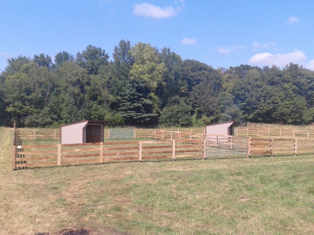 Fenced Area With Two Horse Stalls - Columbus, IN - Indiana Agricultural Fencing