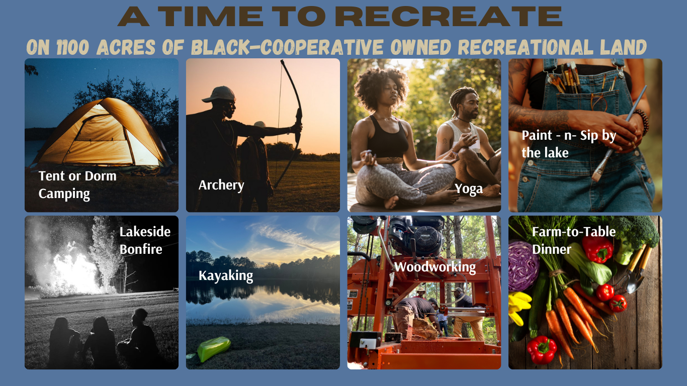 A time to recreate is written on a poster