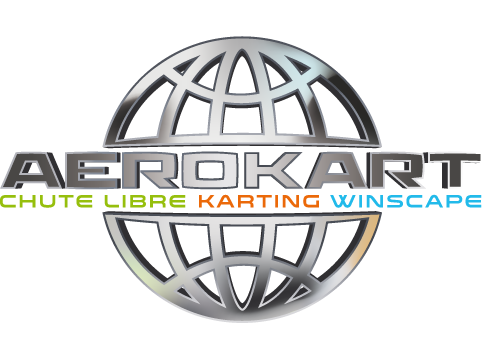 Un logo pour aerokart, simulateur chute libre, karting indoor et winscape