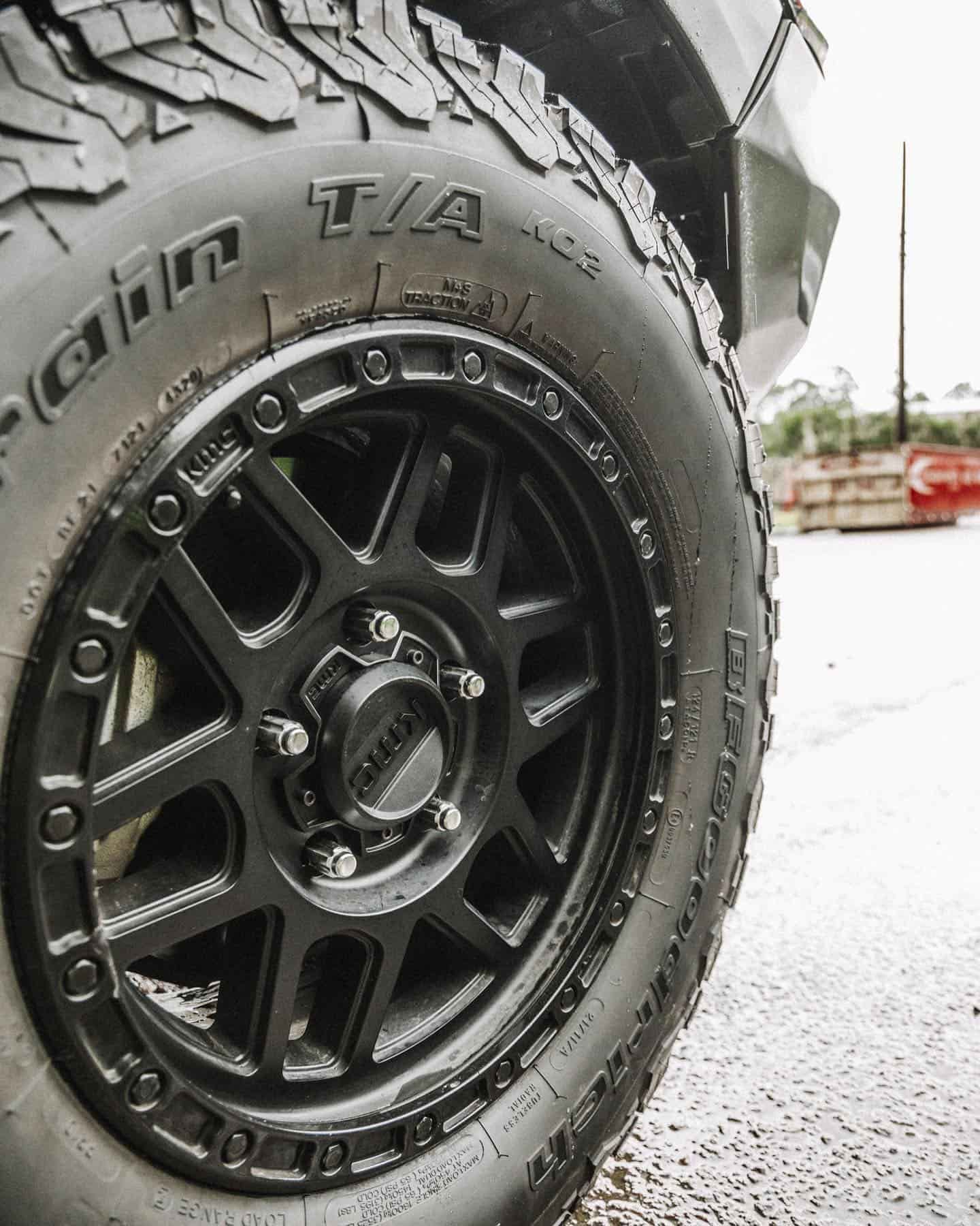 A Close Up of a Tire and Wheel on a Truck — Nationwide Auto Service Centre in West Gosford, NSW