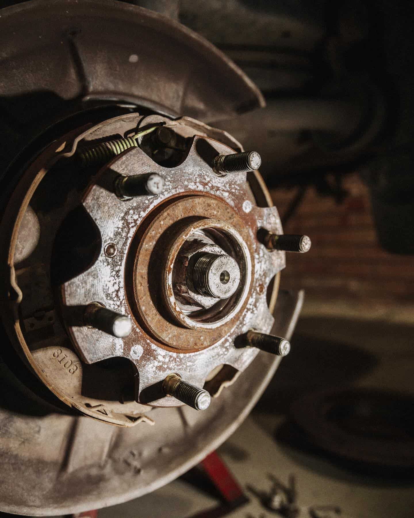 A Close Up of a Rusty Brake Disc on a Car — Nationwide Auto Service Centre in West Gosford, NSW
