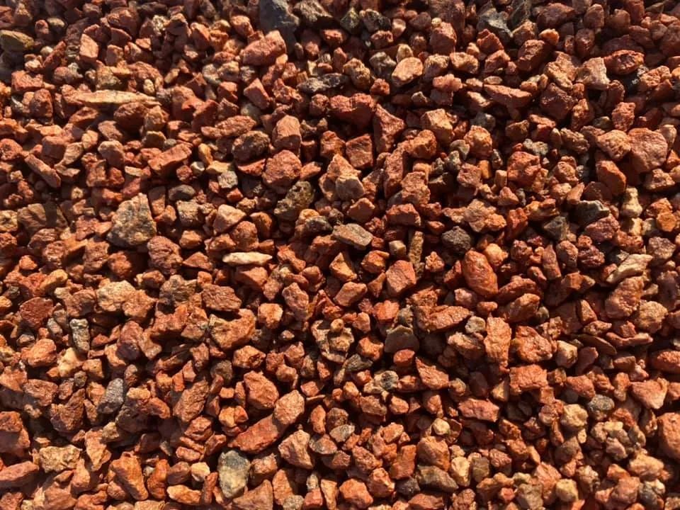 Red lava rock gravel.