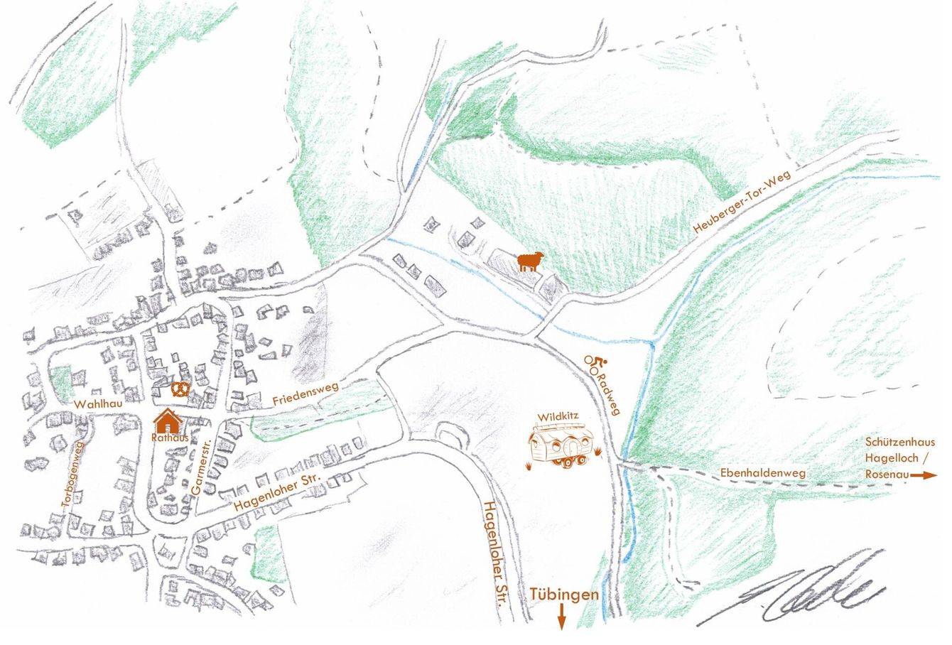 Wildkitz Naturkindergarten Standort Karte Zeichnung