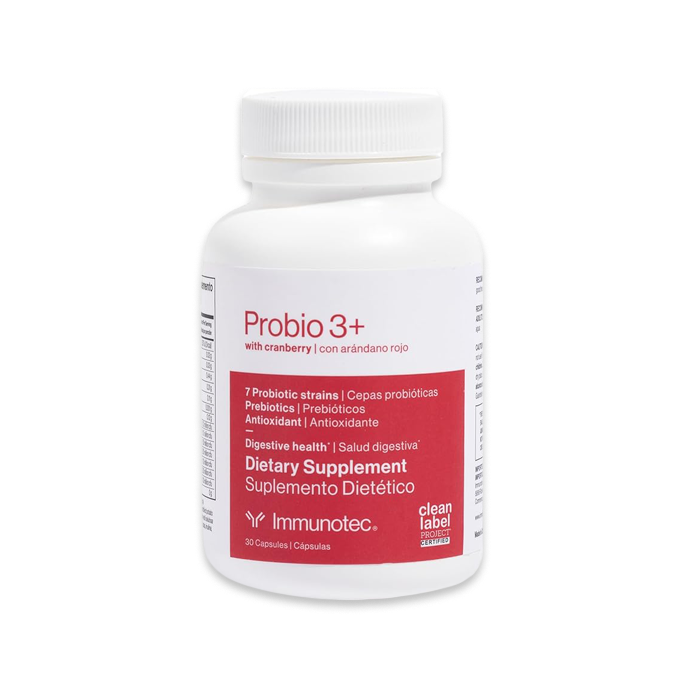 Cuatro botellas blancas de suplemento dietético 