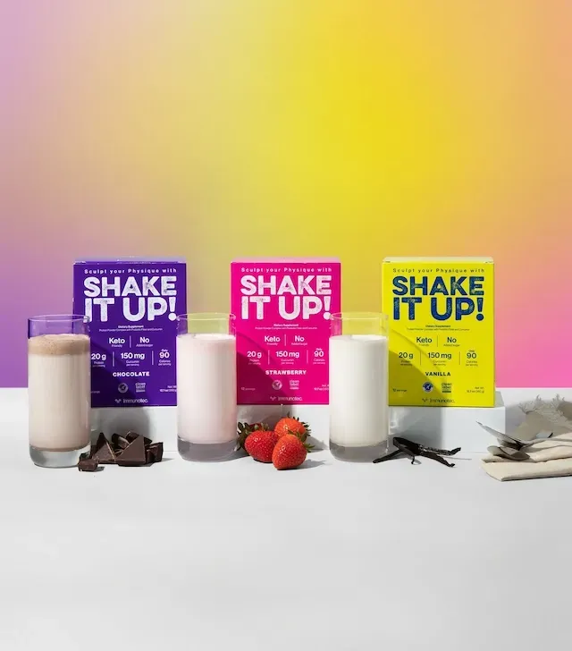 Caja amarilla de proteína en polvo de vainilla 