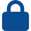 Icono de candado azul cerrado.