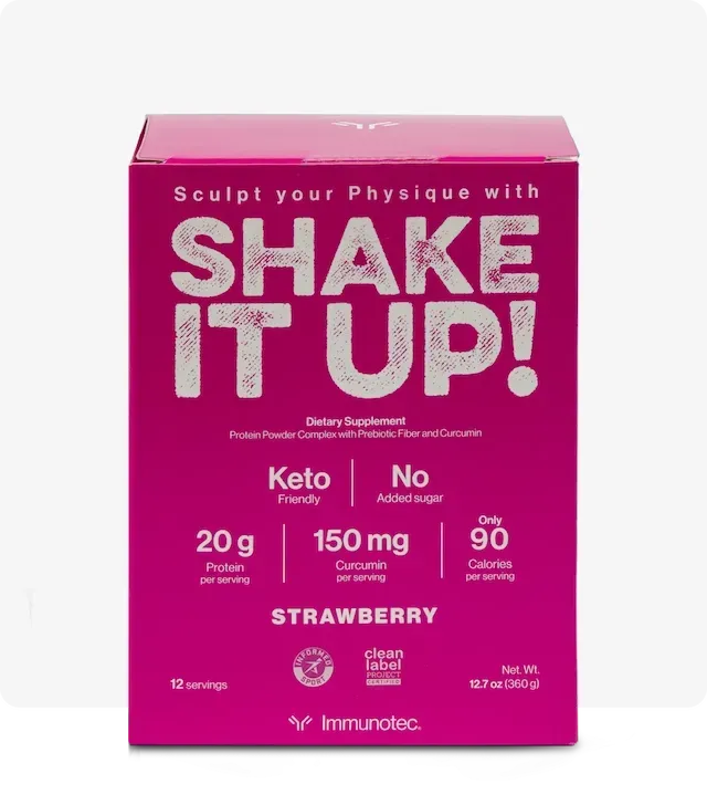 Caja de proteína en polvo de fresa keto 