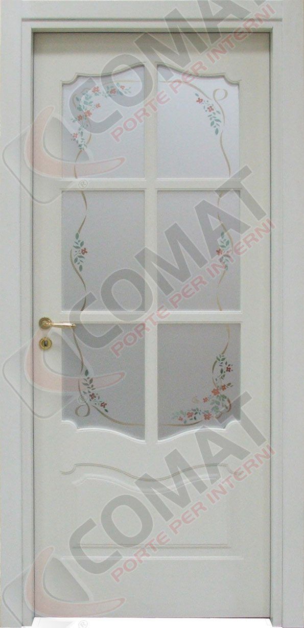 porta pantografata laccata con vetri