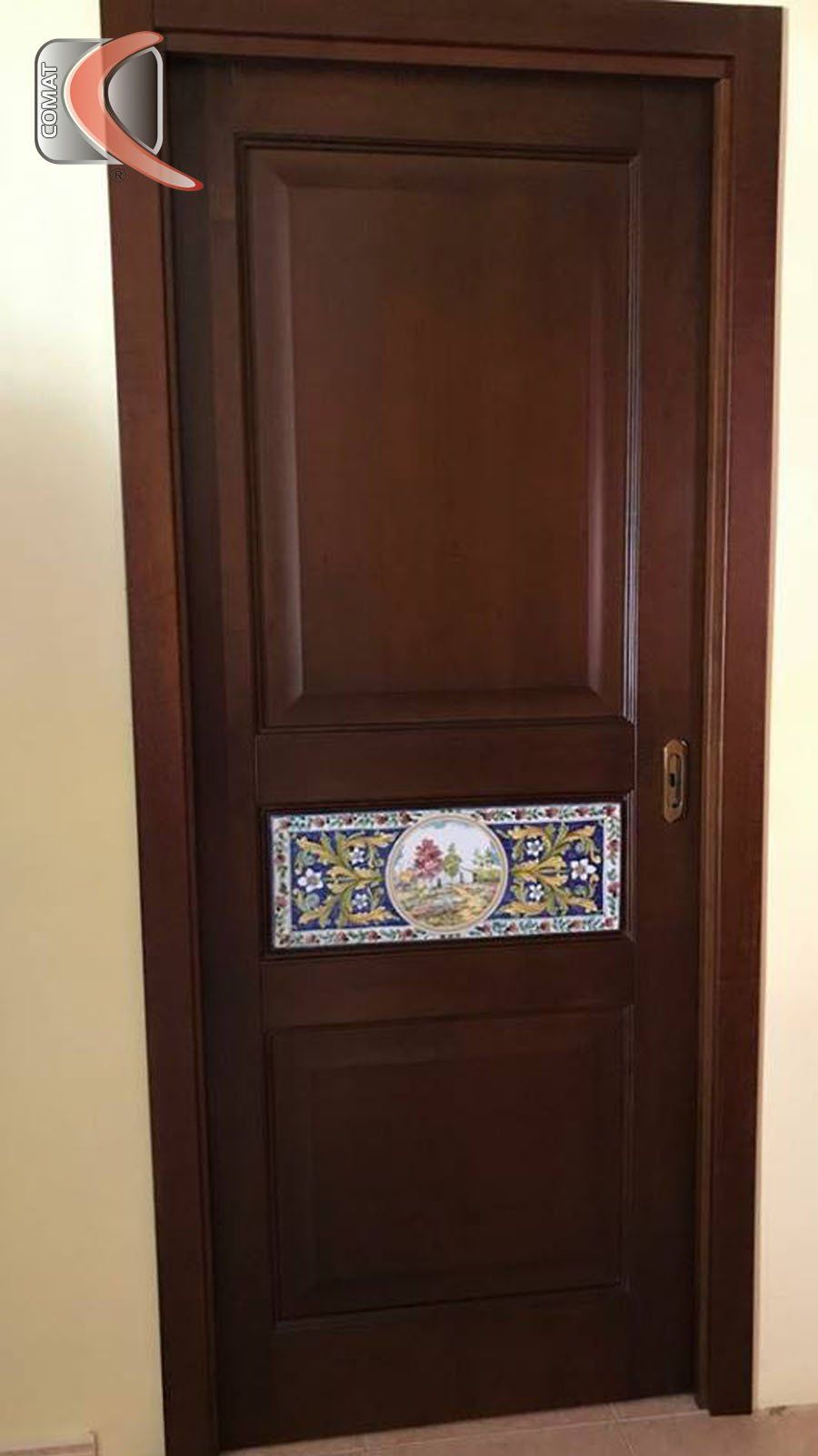 porta singola ingresso in legno scuro