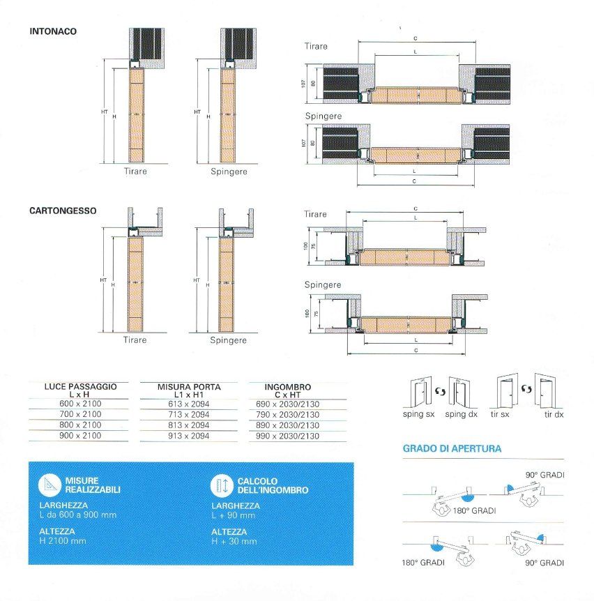 Un disegno di una porta scorrevole con misure