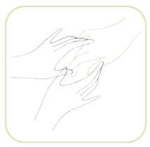 Un dessin d'une personne tenant la main d'une autre personne
