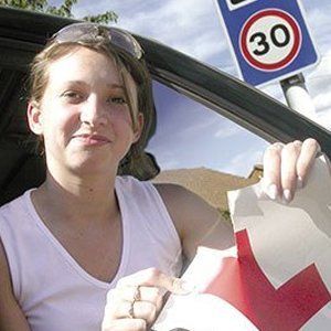 a lady learning to drive