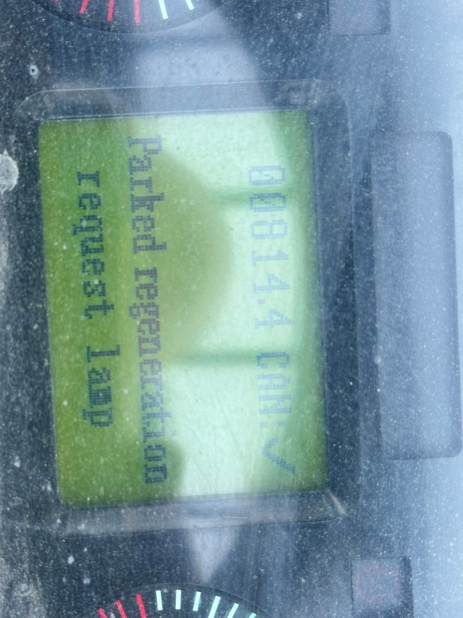 Green vehicle display showing 