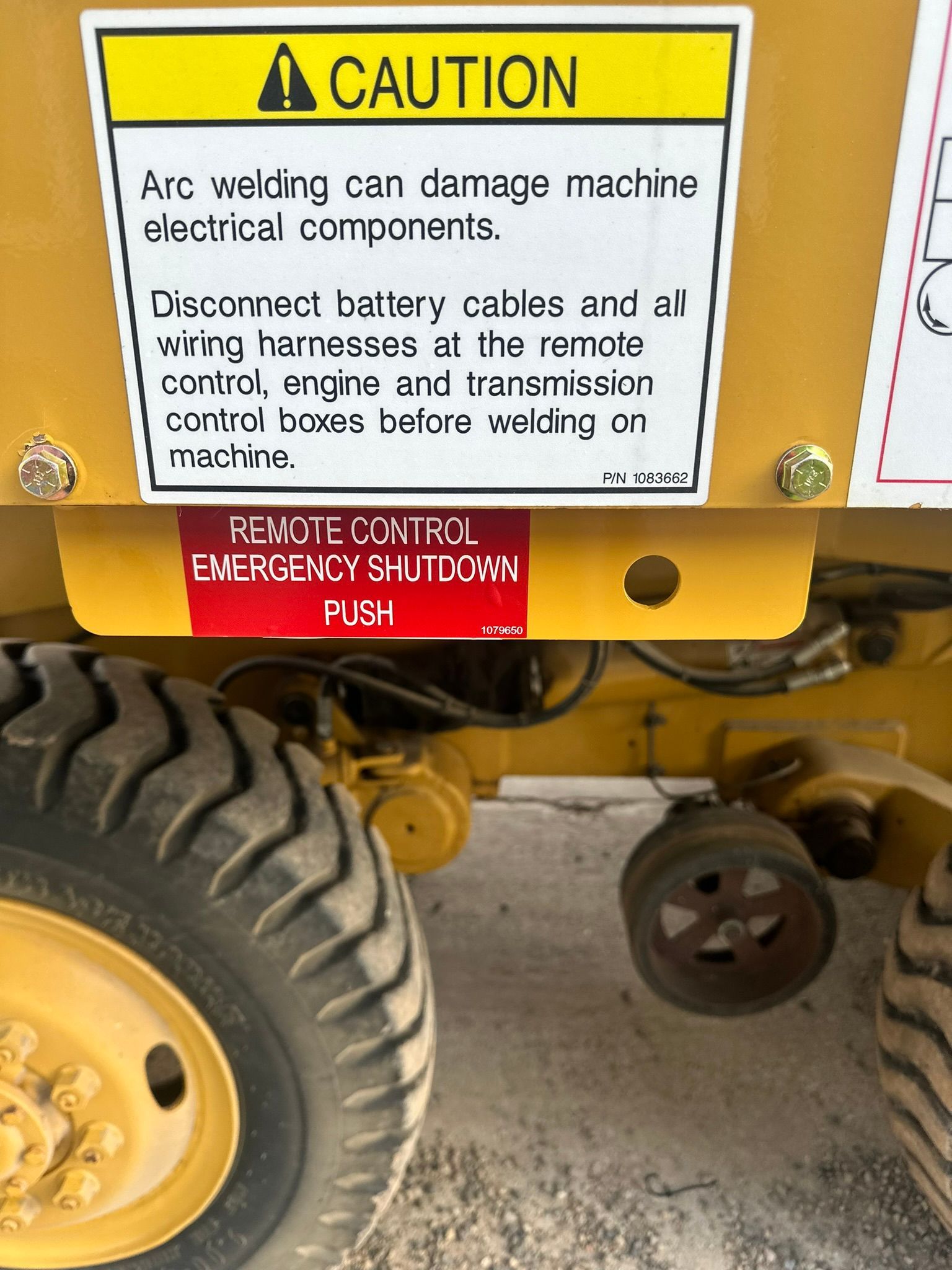 Yellow caution sign: 