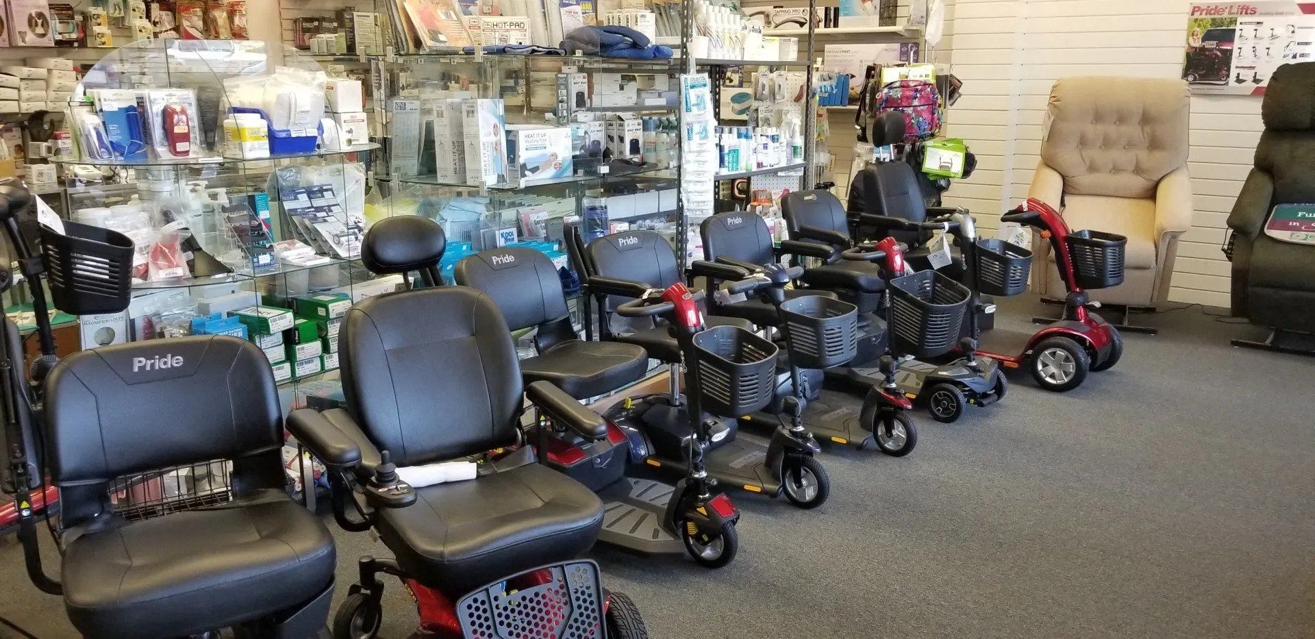 power wheelchairs inside the shop