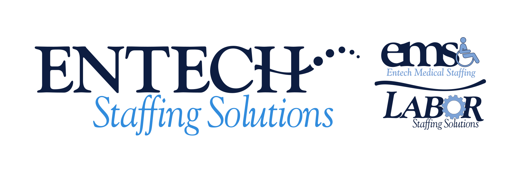 A logo for entech staffing solutions and labor
